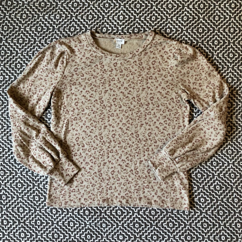 J. Crew Factory Puff sleeve fleece top